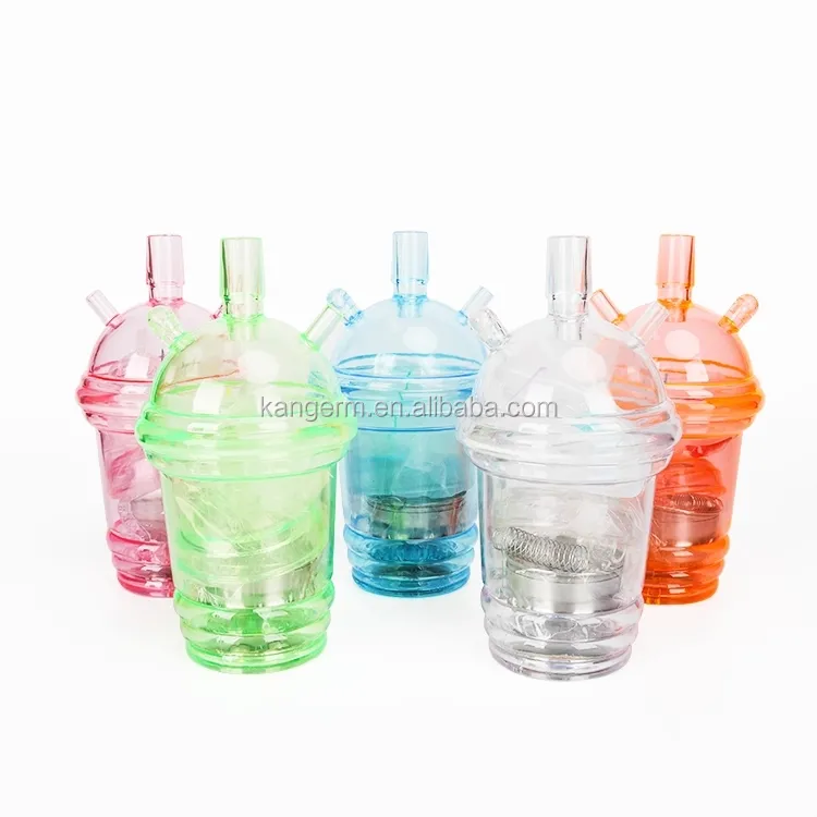 Bán Buôn Chất Lượng Cao Giá Rẻ Tùy Chỉnh Nhựa Cầm Tay Hookah Cup Shisha Hookah Du Lịch Dẫn Ánh Sáng Acrylic Hookah