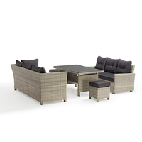 Modisches Design Möbel Günstige Ecksofa Set Wicker Alaun Rahmen Sofa Set Garten Sofa Set
