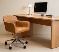Chaise moderne rembourrée en tissu à cinq pieds réglables sur roulettes, écologique et durable pour hôtel, chambre et salon