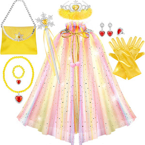 Magnifiques capes de performance en tulle avec accessoires pour filles, idéales pour le cosplay d'Elsa à Halloween - Product Image 6