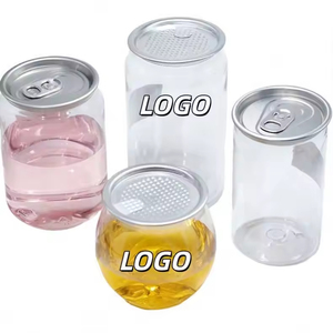 Venta al por mayor de fábrica: Anillo de apertura personalizado de plástico PET transparente desechable para latas de bebidas, té de burbujas, café y zumos. - Product Image 1
