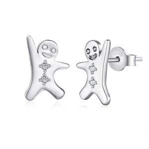 Dylam Xmas Christmas Collection Festival Gift Gingerbread <b>Man</b> S925 Silver Star 5A Zirconia Earrings Dainty Earrings <b>for</b> Women - Product Image 1