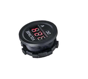 มิเตอร์วัดแรงดันไฟฟ้ากระแสตรงแบบวงกลมกันน้ำ 12-24V รุ่นมินิ OLED พร้อมไฟ LED ทดสอบแรงดันแบตเตอรี่รถยนต์ วัสดุ PC ทนไฟ ช่องเสียบแบบ Pin - Product Image 1