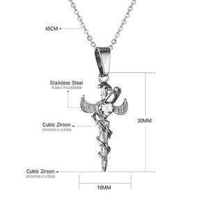 Collar de Cruz Africana de Acero Inoxidable Chapado en Oro, Estilo Moderno 2021, para Mujer - Product Image 6