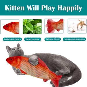 Petdom-Pez móvil eléctrico Usb, hierba gatera, juguete para gato, juguete interactivo para gato - Product Image 3