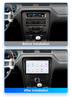 CARUPEZ Layar Sentuh Android 10 inci untuk Dashboard Mobil, Head Unit Stereo dengan Navigasi GPS untuk Ford Mustang 2010-2014 Nirkabel