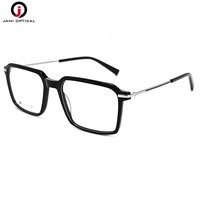 Montures optiques en acétate et titane en gros, lunettes carrées légères, lunettes de vue tendance JM38044