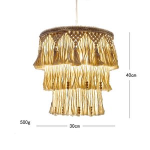 Pantalla de lámpara de macramé, cubierta de luz colgante Bohemia, tapiz tejido nórdico, pantalla, decoración Bohemia moderna para el hogar y la Oficina - Product Image 6