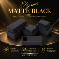 Boîtes en carton noir recyclé écologiques avec tiroir coulissant, logo personnalisé, petites boîtes à bijoux et parfums, finition mate/brillante pour