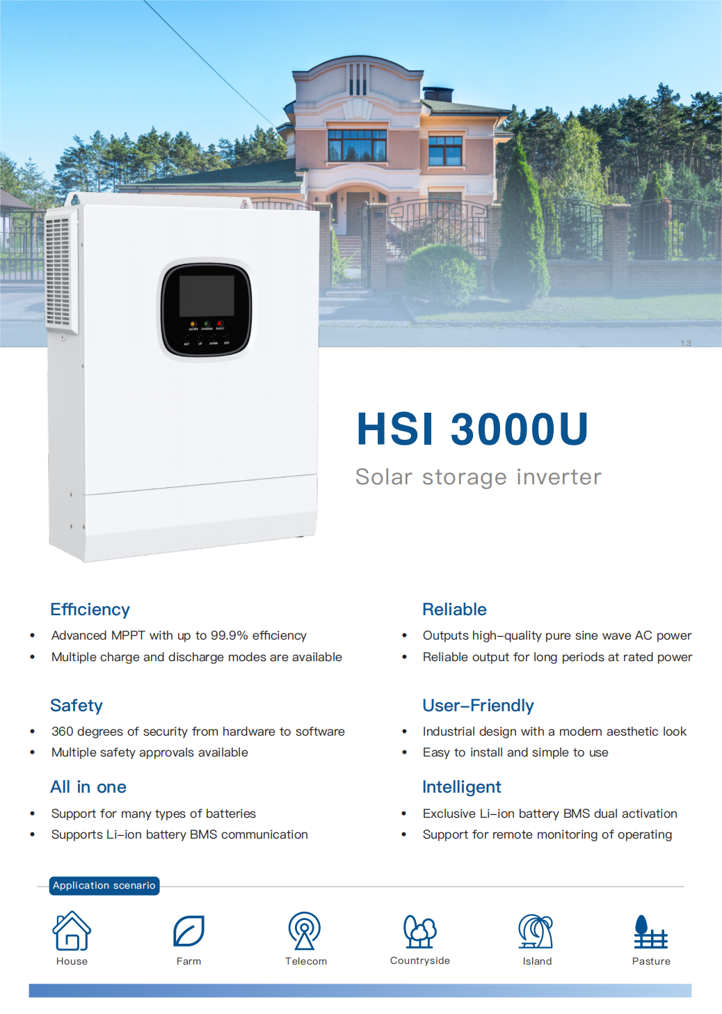 HSI 3000U ソーラー充電インバーター Hsi 3000uソーラーインバーター単相3000w 3kw 80a 110v 120v