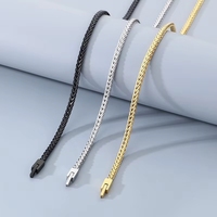 Collier chaîne Franco en acier inoxydable 316, unisexe, tressé, minimaliste, bijoux de luxe en gros