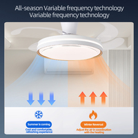 Ventilateur de plafond intelligent à LED 42 pouces, 6 vitesses, réglable, pour décoration intérieure de salon, prix d'usine