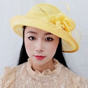 Mode <span class=keywords><strong>chic</strong></span> femmes dames 6 couleurs sinamay fleur protection UV chapeau de soleil Kentucky Derby église chapeau de fête de mariage - Product Image 6