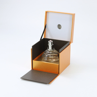 Boîte cosmétique avec couvercle et base orange, finition métallique, logo personnalisé, emballage cadeau haut de gamme