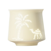 Tasse à expresso en céramique de style moyen-oriental, design créatif ajouré palmier et chameau, motif délicat, frais et mignon pour Shein