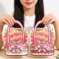 Nouveau sac à main en forme de panier de fleurs de dessin animé avec fenêtre, idéal pour bonbons, cadeaux floraux, et emballage de friandises pour fêtes