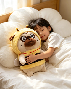 Peluche Kawaii Mignon Chien Shar Pei avec Médaille Porte-Bonheur, Tenue Abeille, Cadeau d'Anniversaire et de Fêtes pour Garçons et Filles - Product Image 6