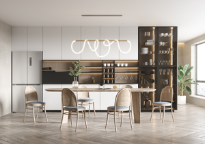Gabinete de vino de madera moderno de lujo personalizado muebles de comedor con estante de exhibición de vidrio para el hogar sala de estar Villa o Hotel - Product Image 3