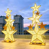 Grande Décoration de Noël LED Étoile Blanc Chaud IP65 Étanche, Éclairage Commercial de Fêtes pour Utilisation Extérieure et Intérieure, Centres Commerciaux, Jardins