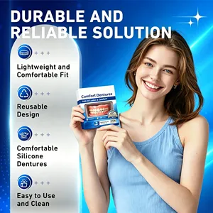 Ensemble complet de prothèses dentaires en silicone supérieures et inférieures, ajustement confortable, sourire naturel, dents artificielles, soins bucco-dentaires pour adultes - Product Image 5