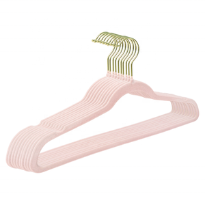 Cintres en plastique antidérapants pivotants à 360 degrés avec barre fine pour cravates, logo en velours coloré pour vêtements, manteaux, écharpes, salle de bain, salon - Product Image 4