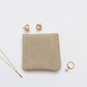 Sacs à cordon en coton imprimés avec logo personnalisé, taille 6*7cm, beige, doux, 100% coton, matériau en lin, impression OEM pour la promotion de la marque - Product Image 4