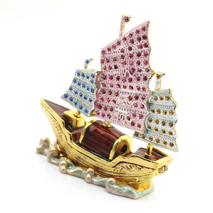 วัสดุโลหะผสมประดับด้วยเพชรพลอยเรือมั่งคั่งเรือฮวงจุ้ย - Product Image 2