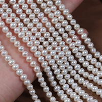 Perles d'eau douce naturelles de qualité AA, forme pomme de terre, lisses, blanches, 5,5-6 mm, perles en vrac, matériaux de bijouterie semi-finis pour la création de bijoux DIY