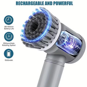 <b>Electric</b> Spin <b>Scrubber</b> Cordless Spin <b>Scrubber</b> with 6 Replaceable Brush Heads <b>Electric</b> Cleaning Brush Cleaning Tools - Product Image 3