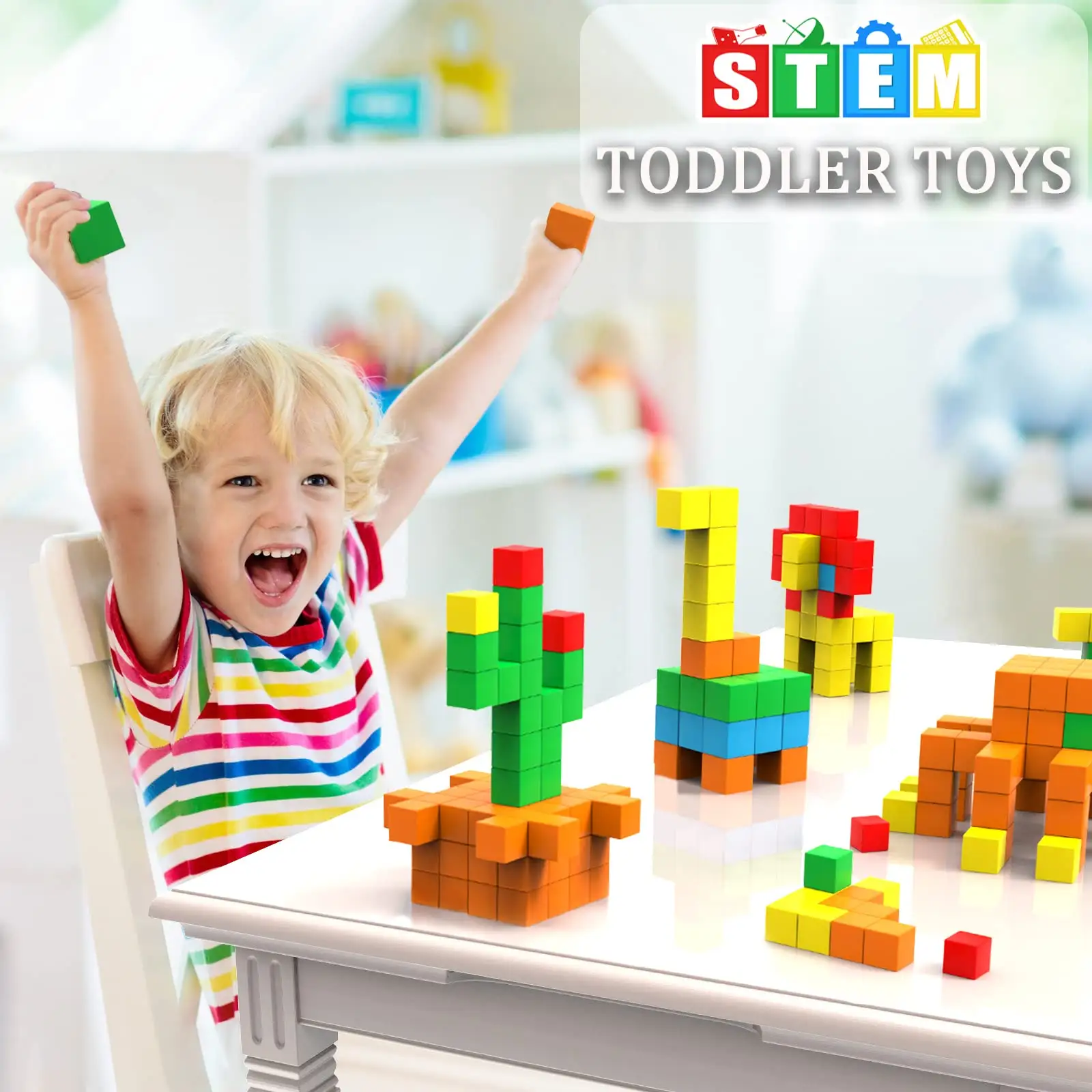 Blocchi magnetici giocattoli per bambini per 3 4 5 anni ragazzi ragazze stelo apprendimento prescolare giocattoli sensoriali e regali per bambini giocattolo magnetico