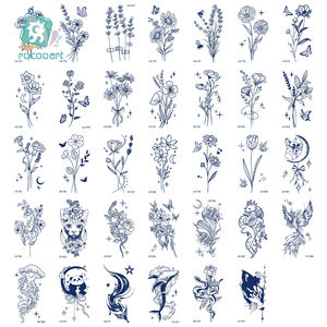 Vente en gros de plus de 8000 motifs de tatouages temporaires imperméables, résistants à la transpiration, longue durée (2 semaines), papillons, fleurs, tatouages semi-permanents - Product Image 4