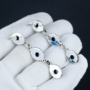 Boucles d'oreilles en argent sterling 925 faites à la main en pierres précieuses turquoise uniques en prix de gros pour bijoux pour femmes - Product Image 2