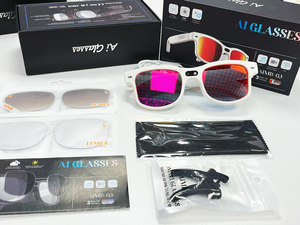 Lunettes <span class=keywords><strong>de</strong></span> soleil intelligentes AI AIMB-G3 à double lentille, caméra vidéo 8MP 1200P, étanches IP67, contrôle tactile, enregistrement audio, traduction en temps réel - Product Image 1