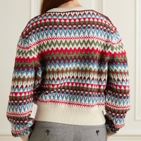 Pull en maille épaisse pour femme, motif Fair Isle, mélange soie, cachemire et coton, anti-boulochage, respirant, décontracté, personnalisable OEM/ODM