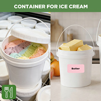 Seau en plastique PP de qualité alimentaire, directement de l'usine, avec couvercle à vis facile à ouvrir et poignée, seau de 1 L pour emballer des collations, des biscuits, de la farine, des fruits
