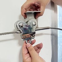 Chariot à double poulie en acier inoxydable pour connexion de ligne de vie suspendue de tyrolienne, emballage carton, câble métallique en acier pour sauvetage