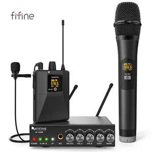 Fifine UHF kablosuz K036A Karaoke DJ dinamik el KTV mikrofon, kilise konuşma stüdyo şarkı kayıt mikrofonu