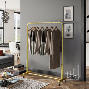 Porte-manteau simple sur pied, support de rangement mobile pour chambre à coucher, présentoir de vêtements, support de rangement multifonctionnel pour vêtements - Product Image 2