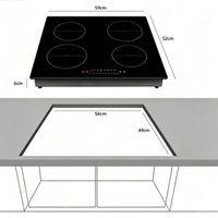 Kompor Induksi 4 Zona Bersertifikasi CE, Kontrol Sentuh, Kaca Hitam, Dilengkapi Timer, Pengunci Anak, dan Fitur Mati Otomatis