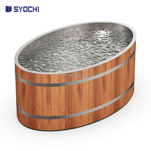 Bồn tắm nước nóng ngoài trời Syochi làm bằng gỗ sequoia, lót thép không gỉ 304, dùng cho ngâm lạnh - Product Image 6