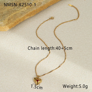 Bijoux de mode 316 <span class=keywords><strong>L</strong></span> en acier inoxydable coeur Zircon pendentif colliers à breloques pour la fête - Product Image 5