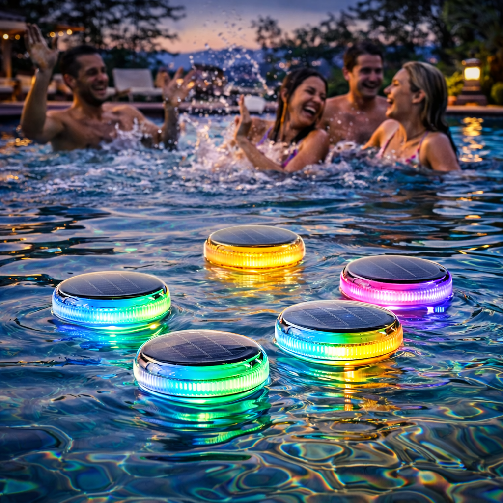 Solar Pool Lights Floating Waterproof RGB LED Lights for Swimming Pool Spa Outdoor Decoration