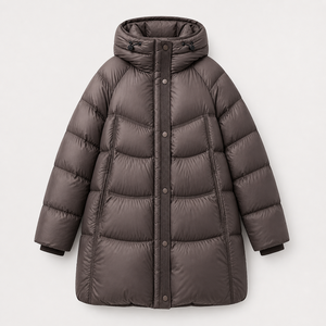 Manteau long à capuche unisexe pour homme, couleur unie, en polyester épais, vêtement d'extérieur décontracté, coupe droite, manches régulières, fermeture à boutons - Product Image 2