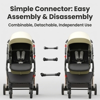 Poussette double pliable de style européen, multifonctionnelle, 3-en-1, en alliage d'aluminium léger, pour jumeaux, avec siège auto