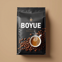 Sachet Doypack Noir Mat en Feuille d'Aluminium Refermable et Thermoscellable pour Café, Thé, Herbes, Emballage Anti-Odeur