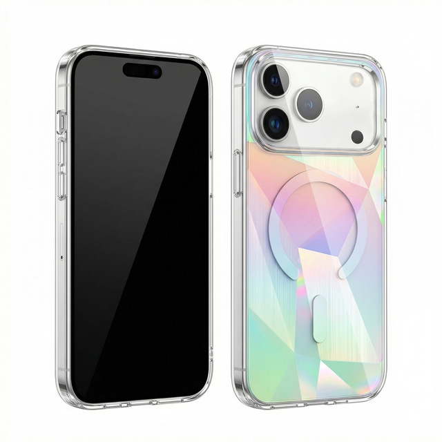 Rainbow Gradient Acrylic Phone Case Magnetic Mobile Cover Shockproof Smartphone for iPhone 17 16 15 14 13 12 Pro Max Ready Stock