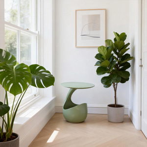 Table de chevet créative nordique avec lit partagé pour chat, meuble moderne pour animaux de compagnie, table de chevet de salon en verre de forme spéciale - Product Image 2