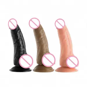 Dildo plastik lunak besar Penis silikon realistis buatan untuk wanita mainan seks dewasa mainan seks pemasok harga pabrik