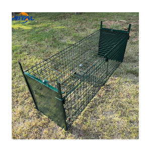 Piège en métal de grande taille pour animaux, <span class=keywords><strong>cage</strong></span> de piège à chien pour attraper des animaux, raton laveur, chat errant, marmotte, Opossum - Product Image 1