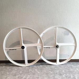 700c <span class=keywords><strong>Fixie</strong></span> Juego de ruedas integradas de aleación de magnesio de 4 radios <span class=keywords><strong>Llanta</strong></span> de bicicleta de piñón fijo - Product Image 4